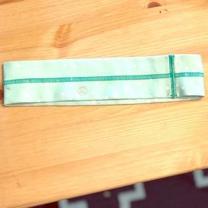 Lululemon mint green polka dot headband